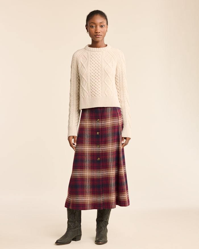 WOMEN'S PLAID WOOL SKIRT